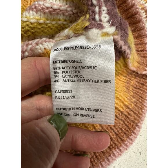 NWT Tribal Women’s Turtleneck Sweater Multicolor Stripe Bordeaux Small Retro - Picture 7 of 11